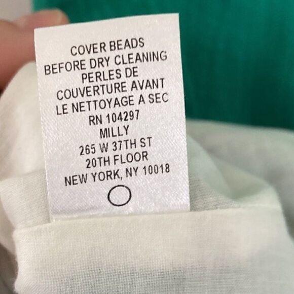 Vintage Milly of New York Green
Beaded Sleeveless Mini Dress Pockets - Size 4 - Picture 6 of 9